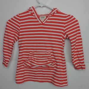 Old Navy Girls Hooded Tee long sleeve striped 4T